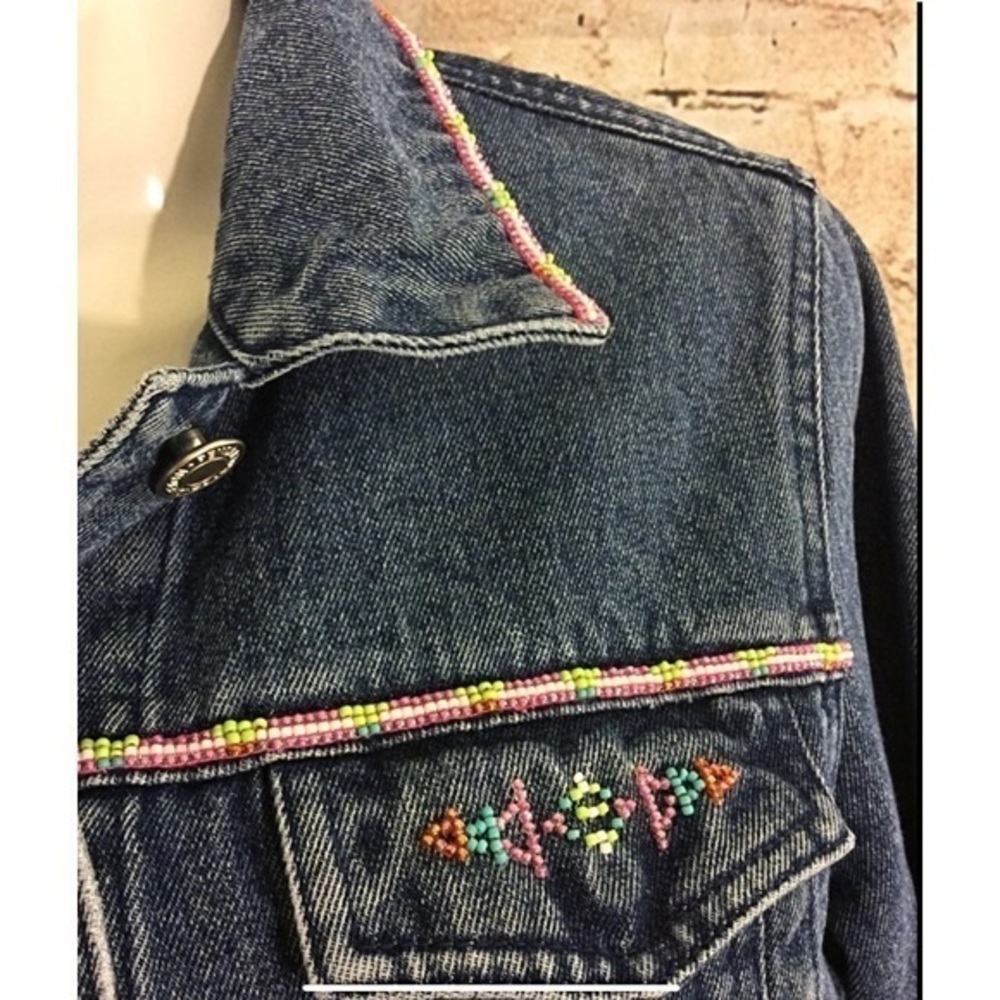 Pendleton cotton denim jacket southwest beading S - Picture 4 of 10